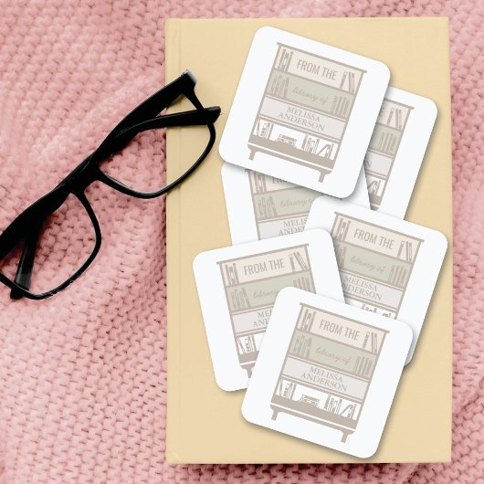 Buchzeichen aus der Bibliothek der Aufkleber auf d