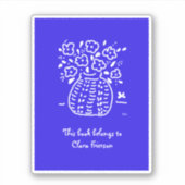 Buchzeichen aus weißem Vase Aufkleber (Vorderseite)