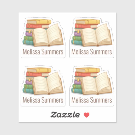 Buchzeichen "Bücher Individuelle Name" Aufkleber (Blatt)
