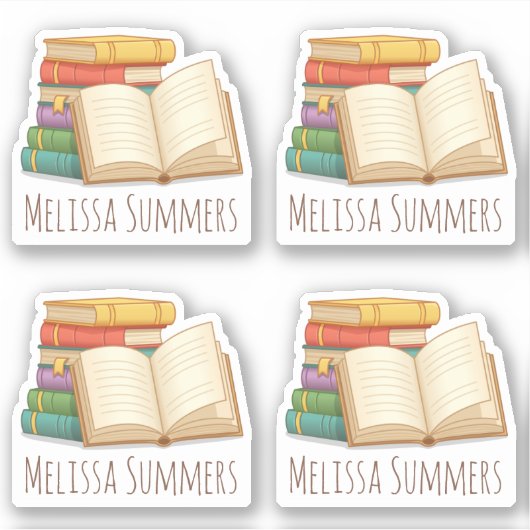 Buchzeichen "Bücher Individuelle Name" Aufkleber (Vorderseite)
