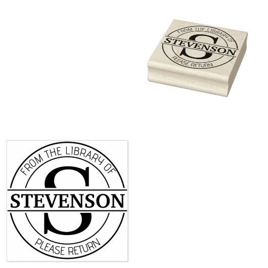 Buchzeichen der Buchbibliothek Custom monogram mod Gummistempel (Stempel)