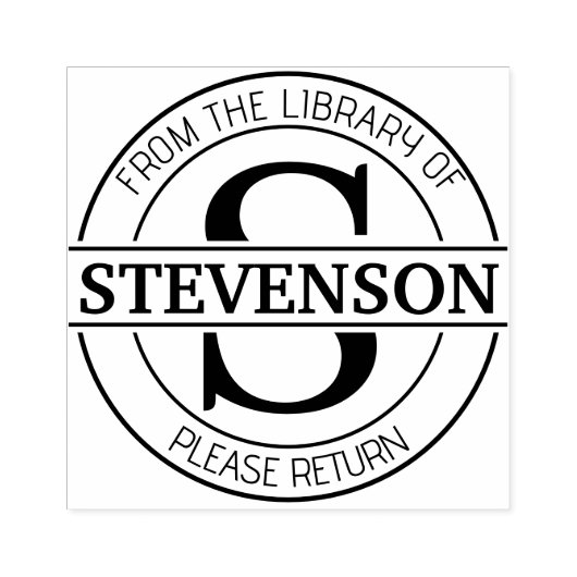 Buchzeichen der Buchbibliothek Custom monogram mod Gummistempel (Prägung)