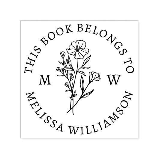 Buchzeichen der Vintagen botanischen Erstbibliothe Permastempel (Design)