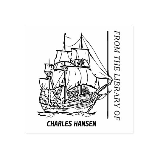 Buchzeichen des Vintagen Schiffskörpers Gummistempel (Prägung)