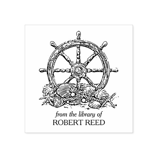 Buchzeichen des Vintagen Schiffskörpers Gummistempel (Prägung)