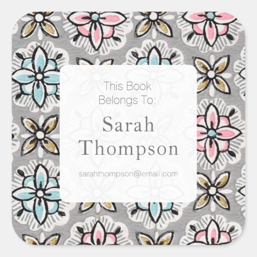 Buchzeichen Dieses Buch gehört zu Aufklebern Quadratischer Aufkleber (Vorderseite)