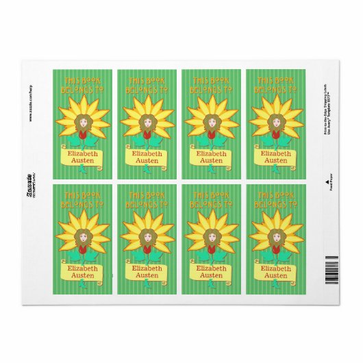 Buchzeichen Dieses Buch gehört zur Jugendstil-Blum (Vorne)