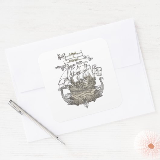 Buchzeichen Ex Libris Clipper Quadratischer Aufkleber (Umschlag)