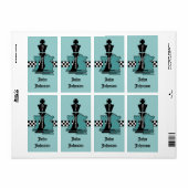 Buchzeichen Ex Libris Schachspiel Pieces King Rook (Vorne)
