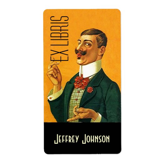 Buchzeichen Ex Libris Vntg Dapper Dressed Gentlema (Vorne)