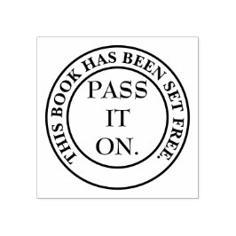 Buchzeichen fördert Buchaustausch Gummistempel