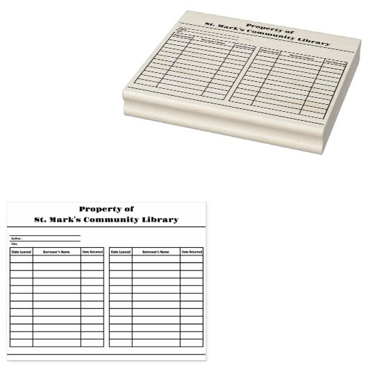 Buchzeichen für benutzerdefinierte Bibliotheksspei Gummistempel (Stempel)