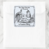 Buchzeichen für Bibliotheksspezifische Verwendung, Quadratischer Aufkleber (Tasche)