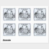 Buchzeichen für Bibliotheksspezifische Verwendung, Quadratischer Aufkleber (Blatt)