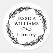 Buchzeichen für den Namen der botanischen Biblioth Runder Aufkleber (Vorderseite)