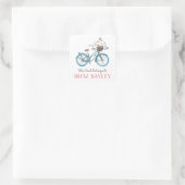 Buchzeichen für die Fahrradbibliothek Quadratischer Aufkleber (Tasche)