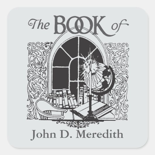 Buchzeichen für Ex-libris-Buchstaben Quadratischer Aufkleber (Vorderseite)