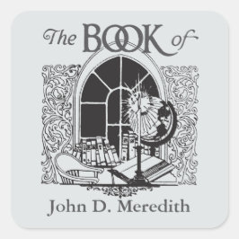 Buchzeichen für Ex-libris-Buchstaben Quadratischer Aufkleber