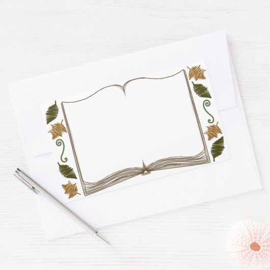 Buchzeichen für Herbstleaves Rechteckiger Aufkleber (Umschlag)