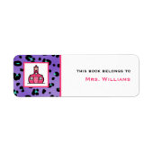 Buchzeichen für Lehrer - Lila Leopard-Printwerbung (Vorne)