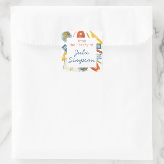 Buchzeichen für Lehrer Quadratischer Aufkleber (Tasche)