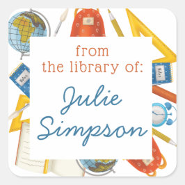 Buchzeichen für Lehrer Quadratischer Aufkleber