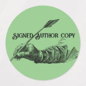 Buchzeichen für signierte Kopien und Autoren Etiketten (Design 2)