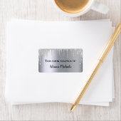 Buchzeichen für Tropfen aus silbermetall Adressaufkleber (Insitu)