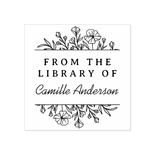 Buchzeichen für Vintage botanische Schriftzeichen Gummistempel (Prägung)