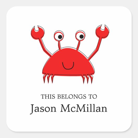 Buchzeichen | I.D. Quadratischer Aufkleber (Vorderseite)