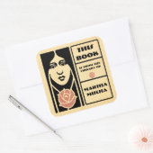 Buchzeichen im Jugendstil Quadratischer Aufkleber (Umschlag)