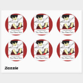 Buchzeichen Kinderlesen Runder Aufkleber (Blatt)