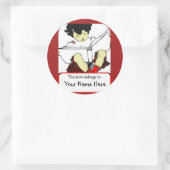 Buchzeichen Kinderlesen Runder Aufkleber (Tasche)