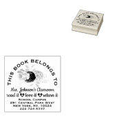 Buchzeichen-Label-Rose für Lehrer Name Gummistempel (Stempel)