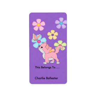 Buchzeichen Labels Kinder Stickers Kitten Katze Adressaufkleber