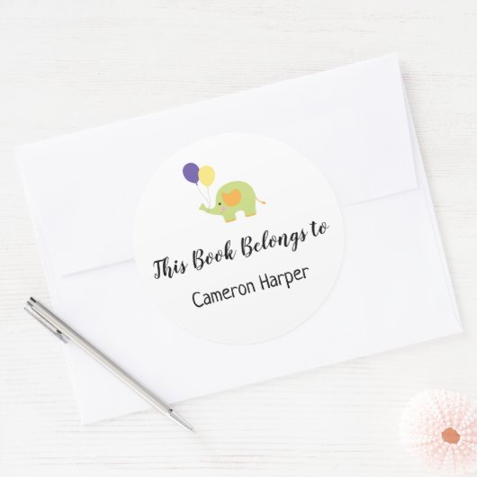 Buchzeichen mit Elephant Runder Aufkleber (Umschlag)