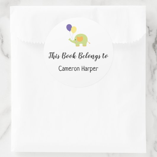 Buchzeichen mit Elephant Runder Aufkleber (Tasche)