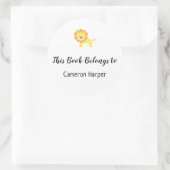 Buchzeichen mit Gelb Lion Runder Aufkleber (Tasche)