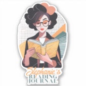 Buchzeichen "Moderner Leser" für das benutzerdefin Aufkleber (Vorderseite)