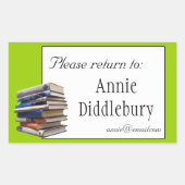 Buchzeichen- oder Eigentumsaufkleber Rechteckiger Aufkleber (Vorderseite)