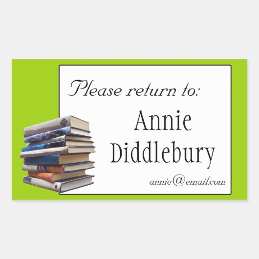 Buchzeichen- oder Eigentumsaufkleber Rechteckiger Aufkleber (Vorderseite)