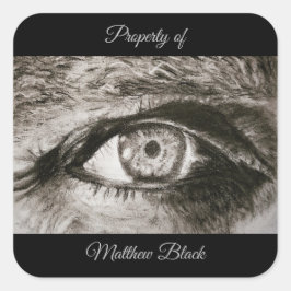 Buchzeichen Personalisiert Property Label für Büch Quadratischer Aufkleber