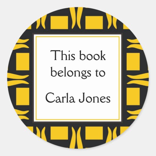 Buchzeichen Personalisiert Runder Aufkleber (Vorderseite)