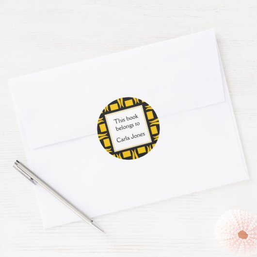 Buchzeichen Personalisiert Runder Aufkleber (Umschlag)