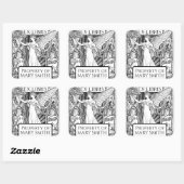 Buchzeichen, Personalisiert, Viktorianische Reprod Quadratischer Aufkleber (Blatt)