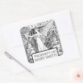 Buchzeichen, Personalisiert, Viktorianische Reprod Quadratischer Aufkleber (Umschlag)