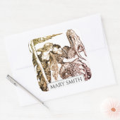 Buchzeichen, Personalisiert, Viktorianische Reprod Quadratischer Aufkleber (Umschlag)