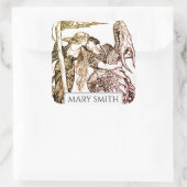 Buchzeichen, Personalisiert, Viktorianische Reprod Quadratischer Aufkleber (Tasche)