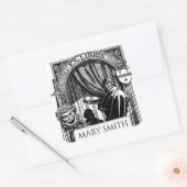 Buchzeichen, Personalisiert, Viktorianische Reprod Quadratischer Aufkleber (Umschlag)