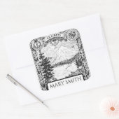 Buchzeichen, Personalisiert, Viktorianische Reprod Quadratischer Aufkleber (Umschlag)